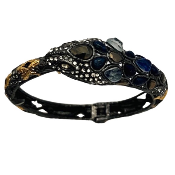 ALEXIS BITTAR • Jardin De Papillon Ruthenium Gold Snake Bracelet - Picture 6 of 16